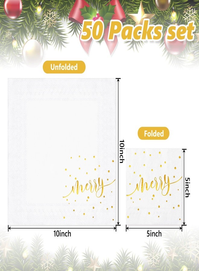 JarThenaAMCS مناديل كوكتيل JarThenaAMCS، 50 قطعة، بتصميم نقاط بولكا ذهبية اللون، للاستخدام مرة واحدة، مثالية لتزيين طاولات الحفلات في فصل الشتاء. - Image 2